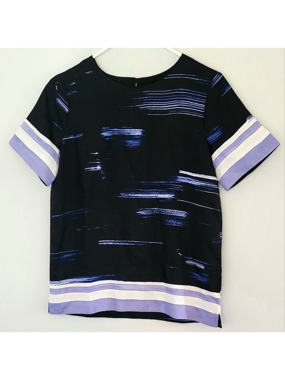 Banana Republic Petite Abstract Print Short Sleeve Top Size XS